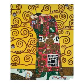 Hand-Painted 50x60 cm Tribute The Kiss Klimt D11 Made in Italy
