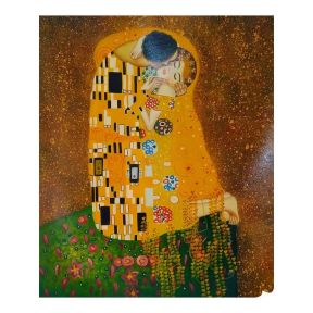 Hand-Painted 50x60 cm Tribute The Kiss Klimt D17 Made in Italy