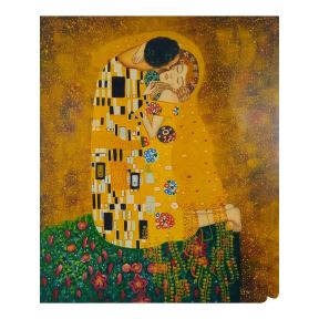 Hand-Painted 50x60 cm Tribute The Kiss Klimt D20 Made in Italy