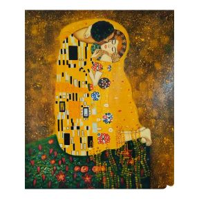 Hand Painted 50x60 cm Tribute The Kiss Klimt D23 Made in Italy
