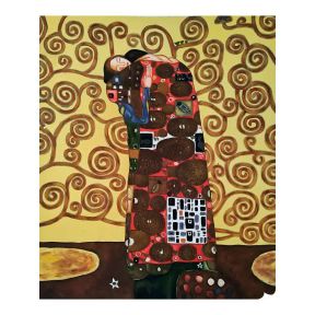 Hand-Painted 50x60 cm Tribute The Kiss Klimt D25 Made in Italy